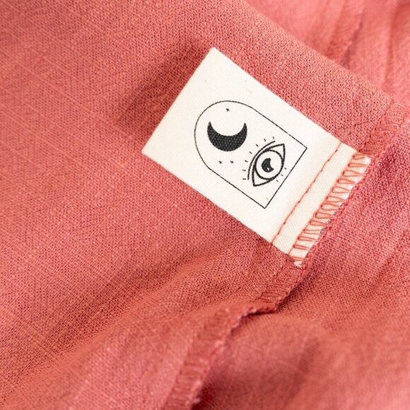 Jackson Rowe Rodina Oversized Color Block Linen Dress Sand / Hibiscus - Picture 11 of 12